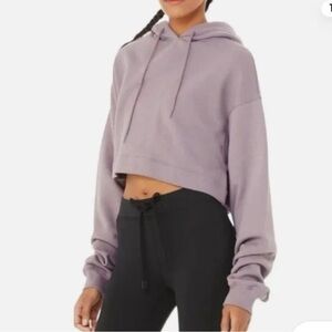 ALO Yoga Bae Purple Cropped Hoodie